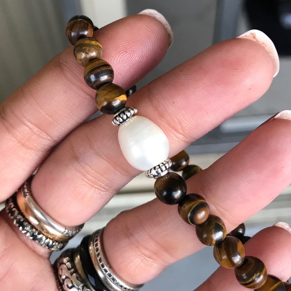 🔴SALE ! Tiger eye genuine pearl bead bracelet - Picture 6 of 10